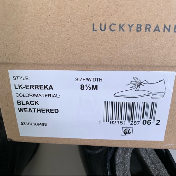 Lucky Brand Womens LK Erreka Black Leather lace up Oxford shoes US 8.5 M - Picture 10 of 10